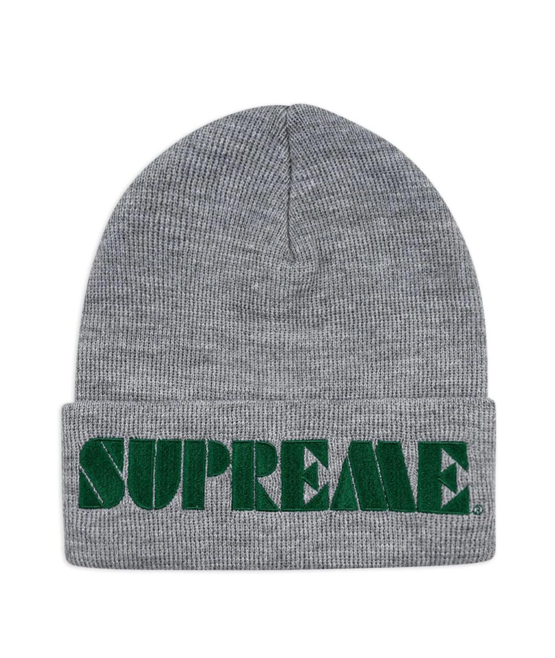 SUPREME Серая хлопковая шапка, фото 1