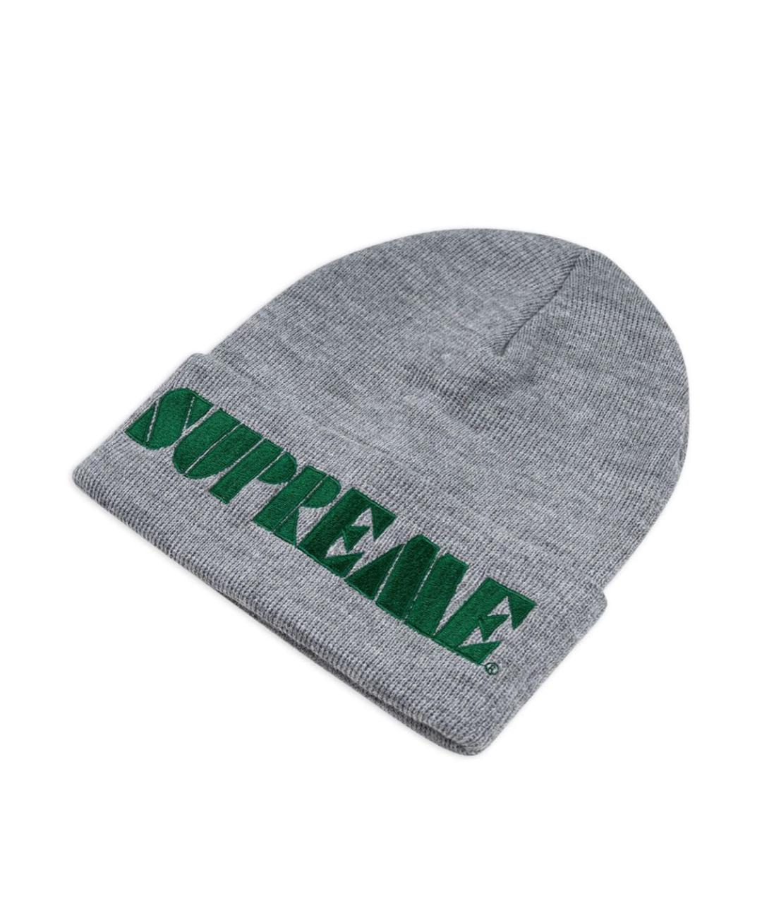 SUPREME Серая хлопковая шапка, фото 3