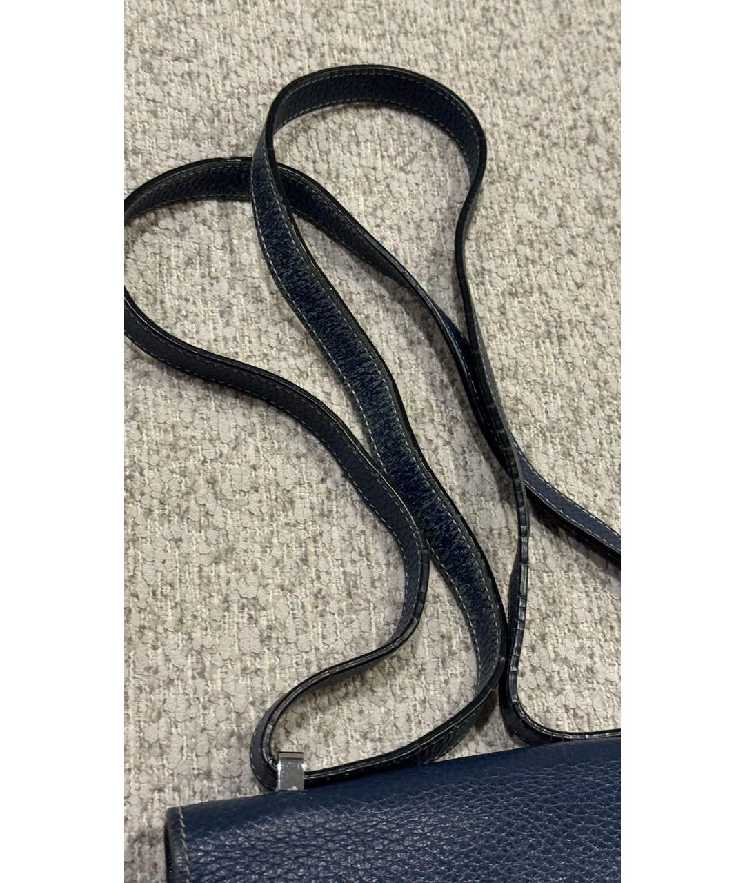 HERMES Синяя кожаная сумка через плечо, фото 7