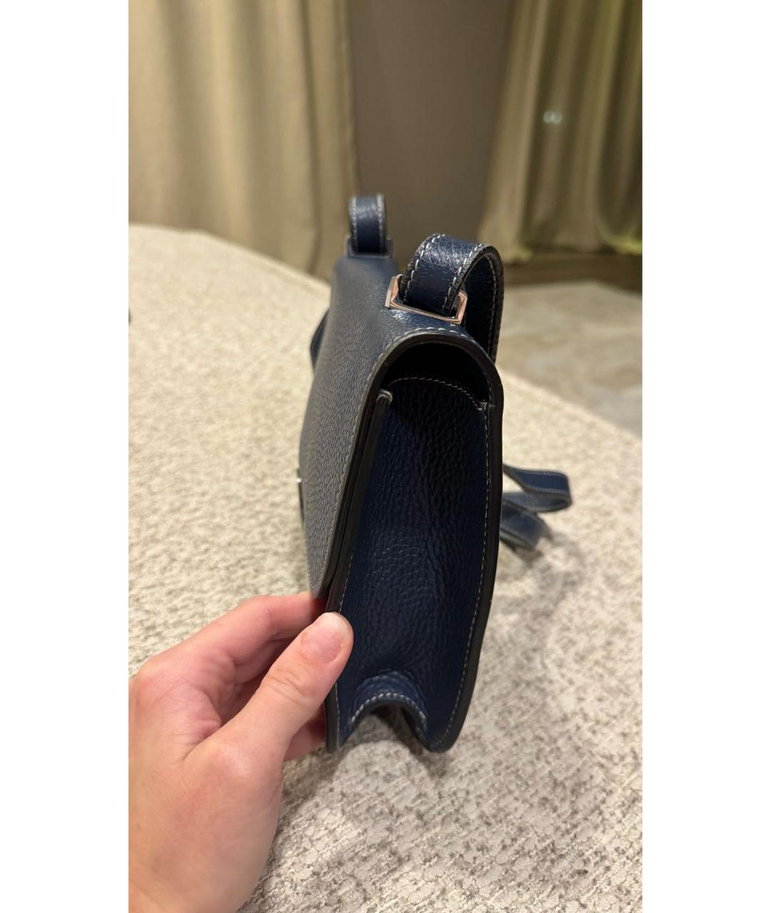 HERMES Синяя кожаная сумка через плечо, фото 2