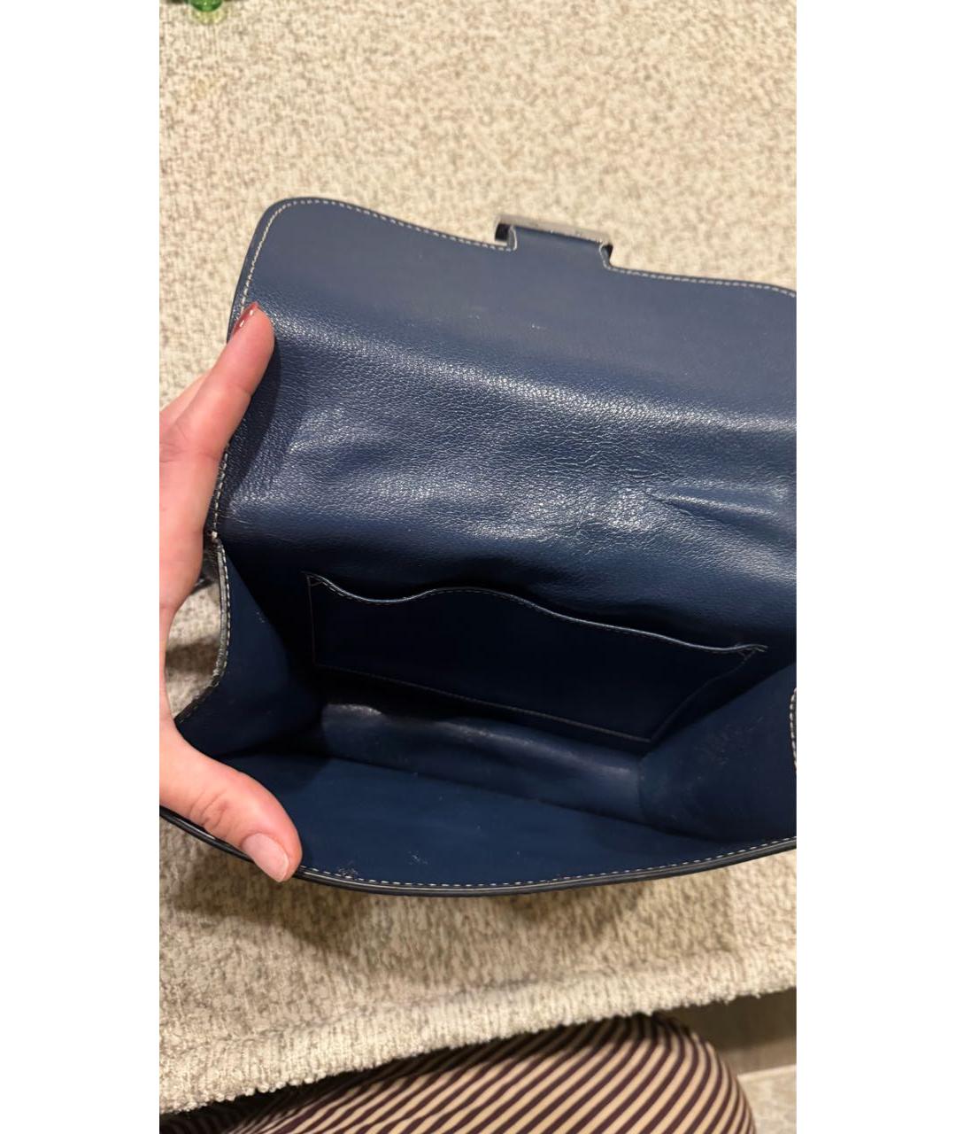 HERMES Синяя кожаная сумка через плечо, фото 8