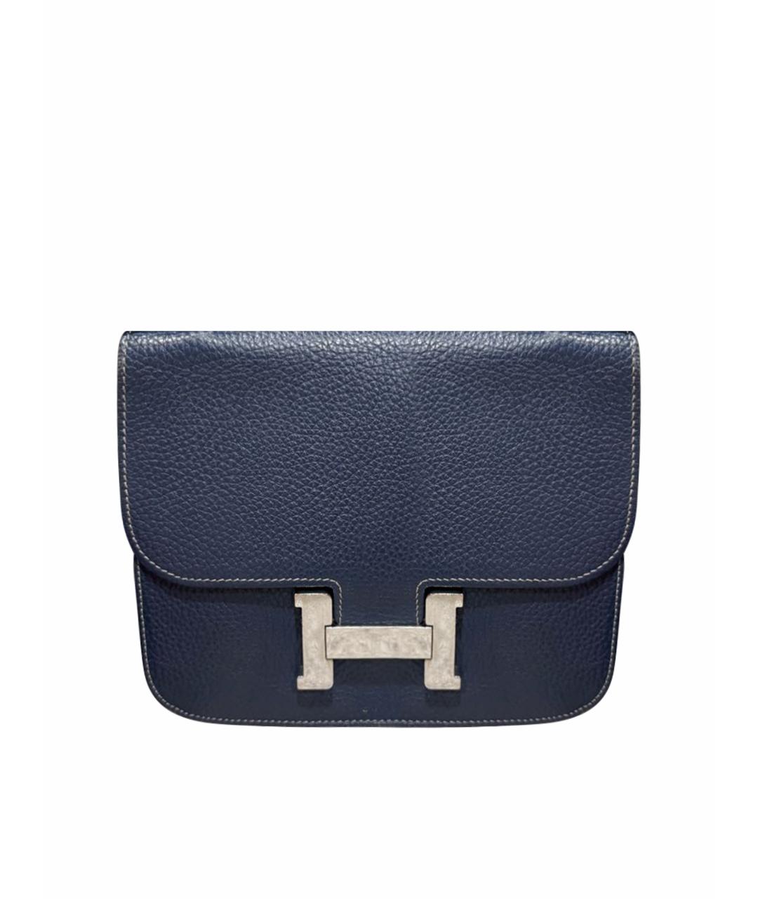 HERMES Синяя кожаная сумка через плечо, фото 1