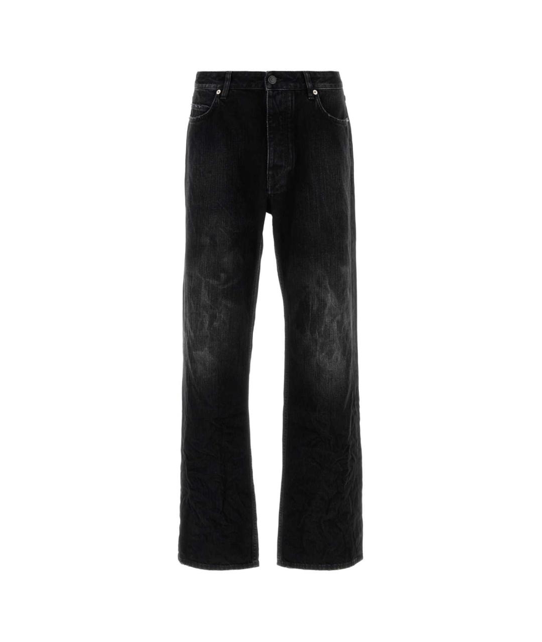 BALENCIAGA Черные хлопковые прямые джинсы, фото 1