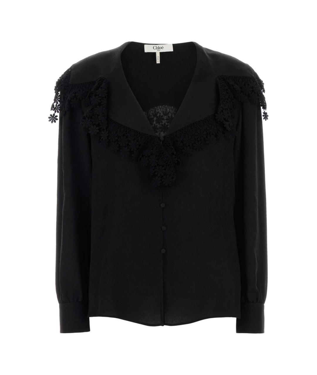 CHLOE Черная шелковая блузы, фото 1