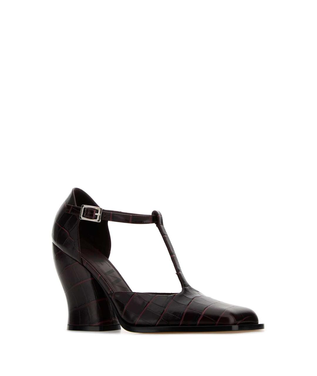 LOEWE Бордовые кожаные туфли, фото 2