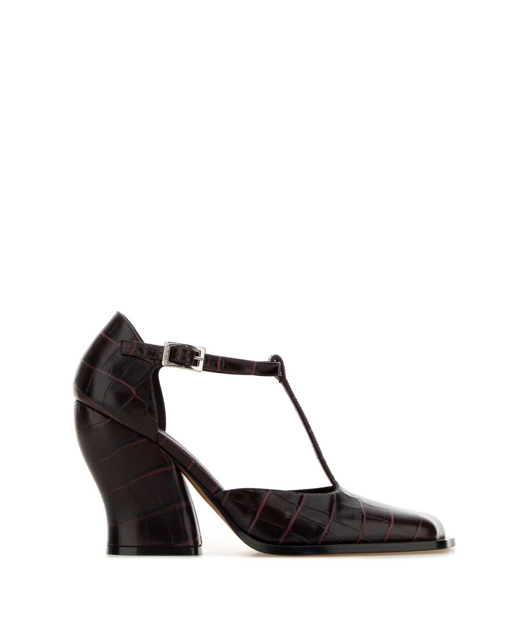 LOEWE Бордовые кожаные туфли, фото 1