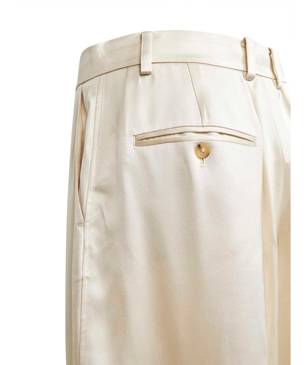 TOTEME Бежевые вискозные прямые брюки, фото 3