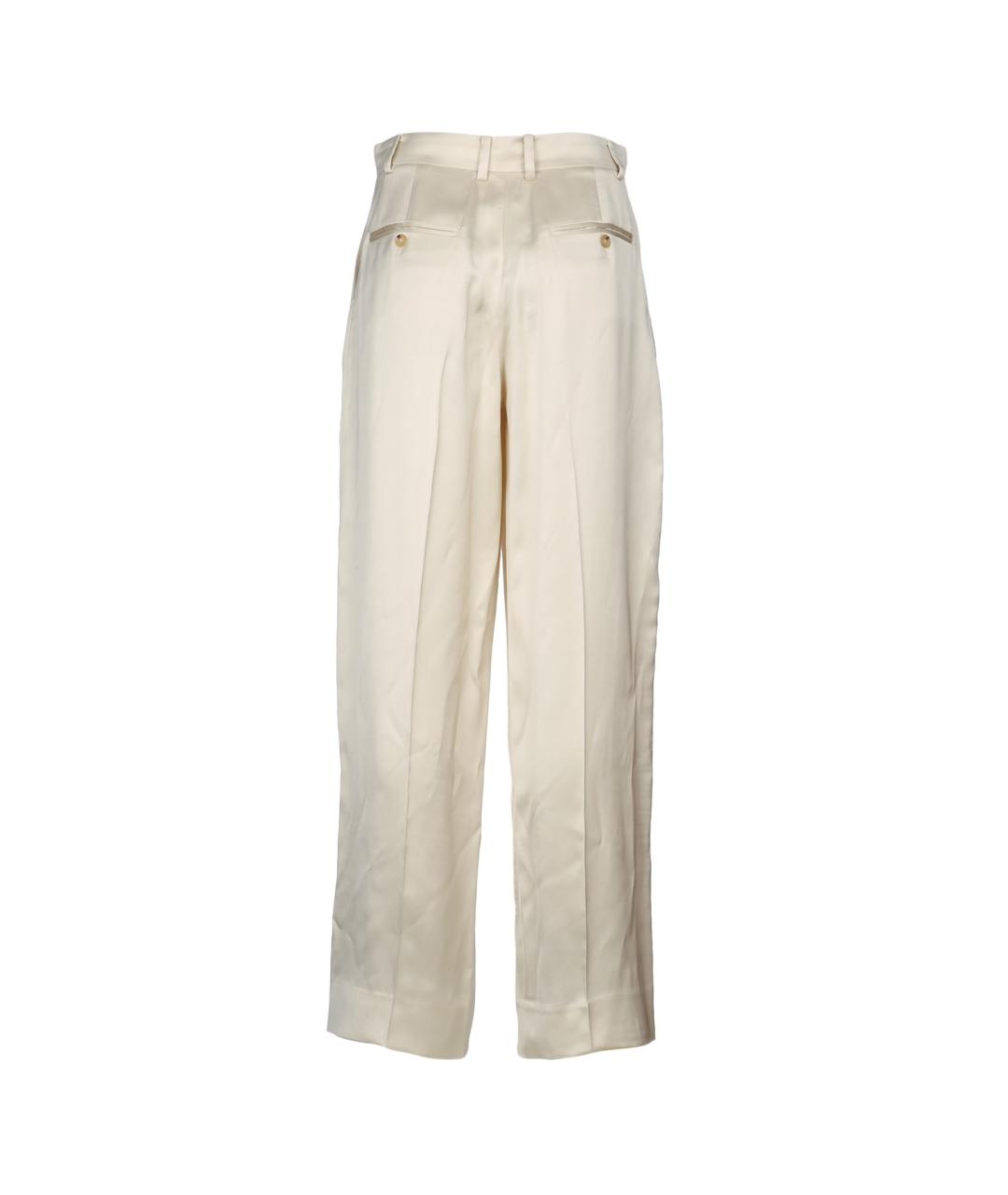 TOTEME Бежевые вискозные прямые брюки, фото 2