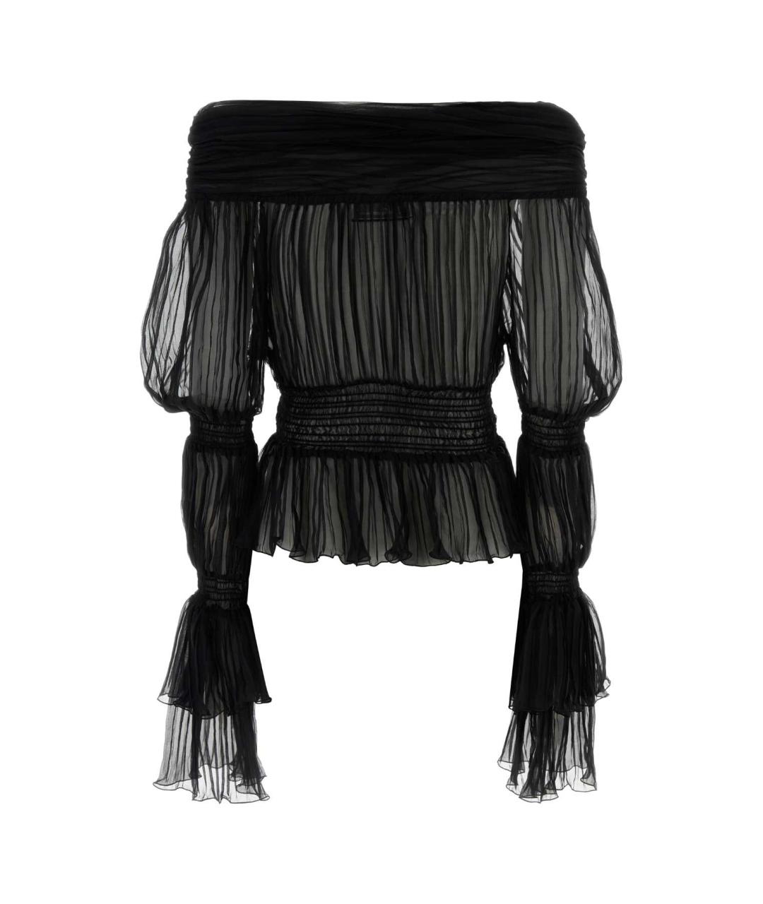 BLUMARINE Черная шелковая блузы, фото 2