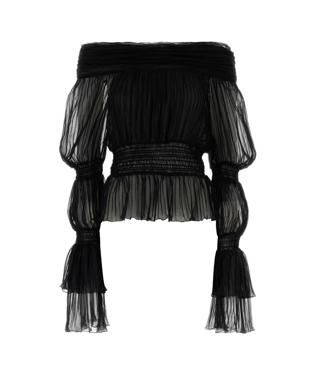 BLUMARINE Черная шелковая блузы, фото 1