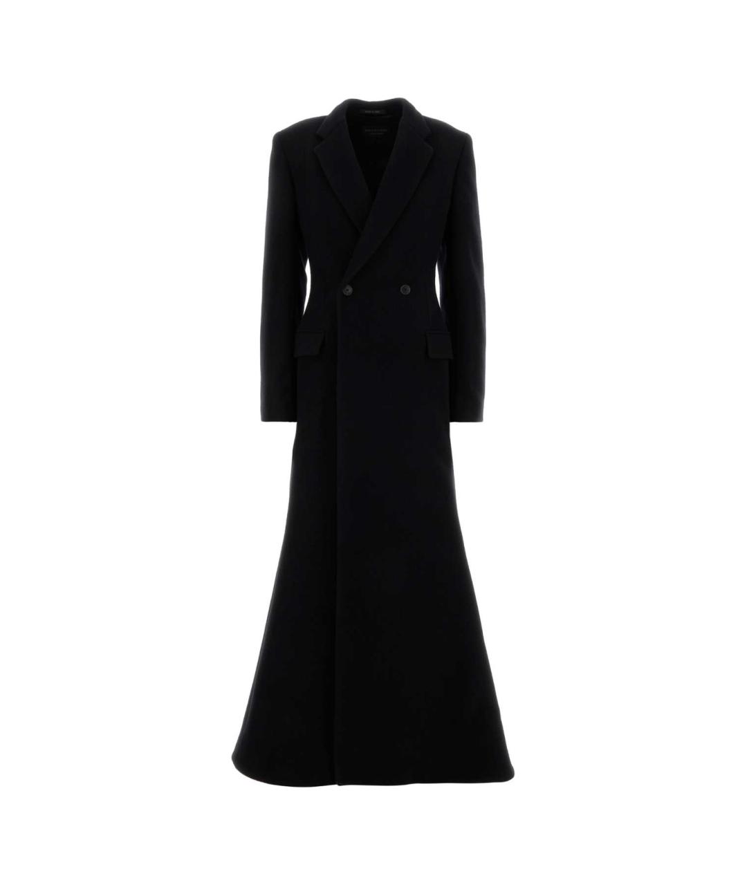 BALENCIAGA Черное шерстяное пальто, фото 1