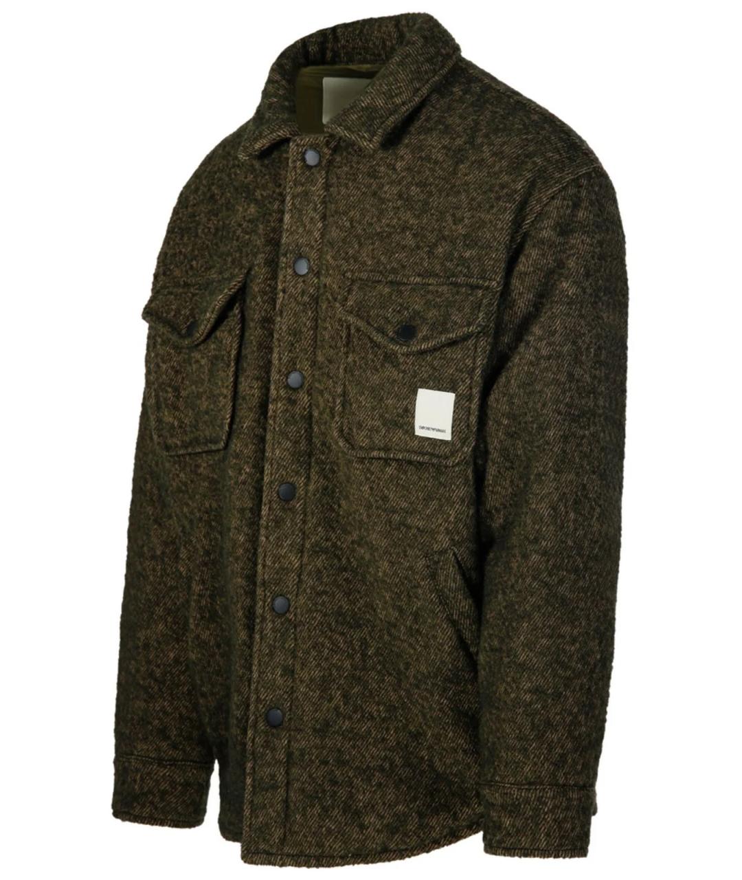 EMPORIO ARMANI Зеленая шерстяная куртка, фото 3