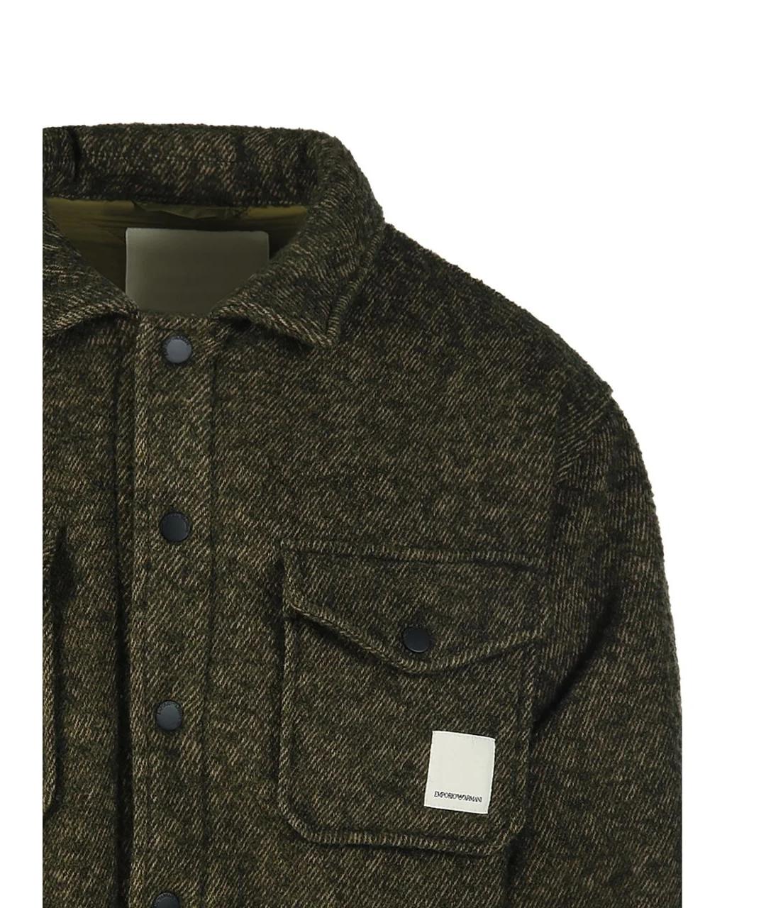 EMPORIO ARMANI Зеленая шерстяная куртка, фото 4