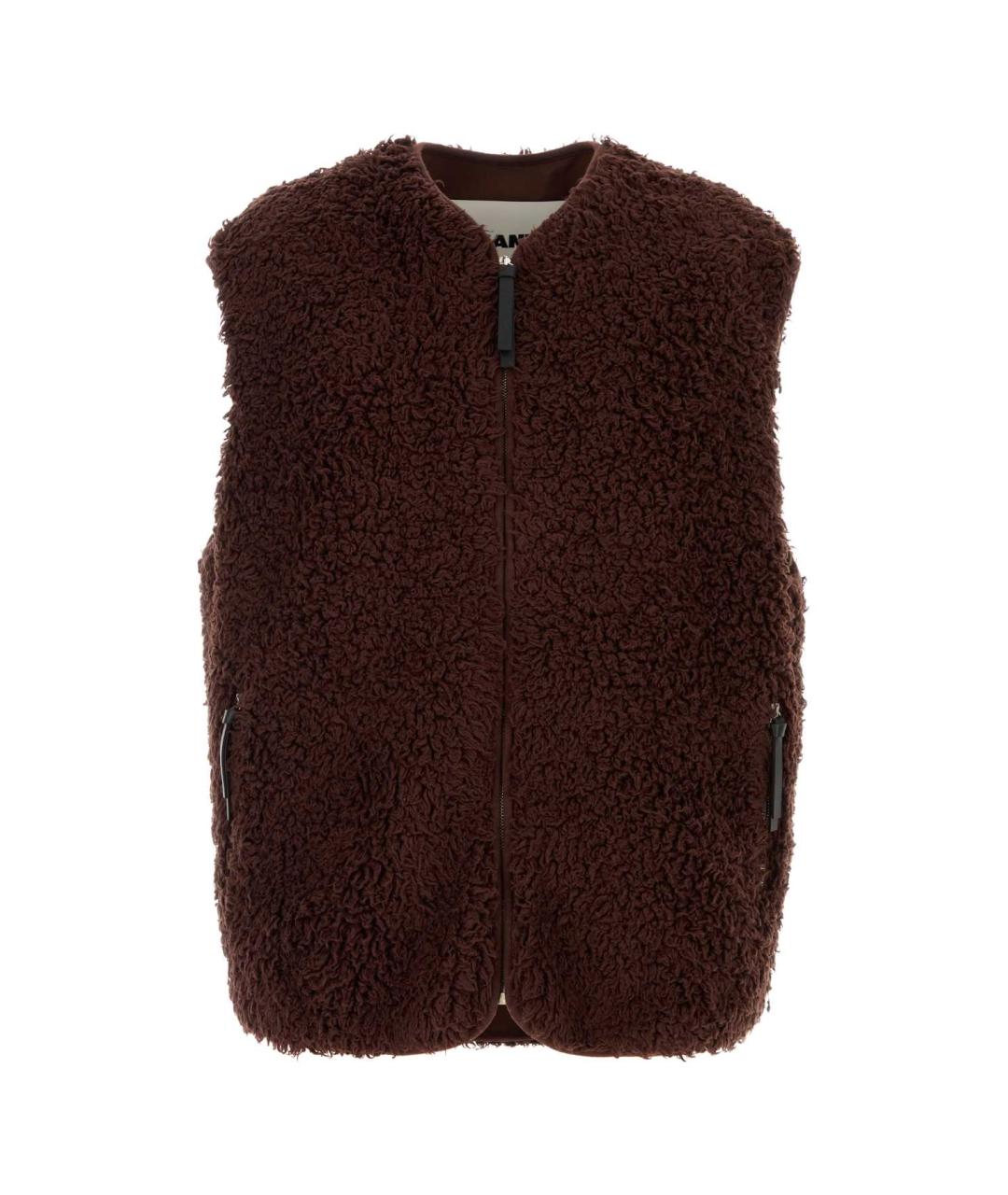JIL SANDER Коричневый хлопковый жилет, фото 1