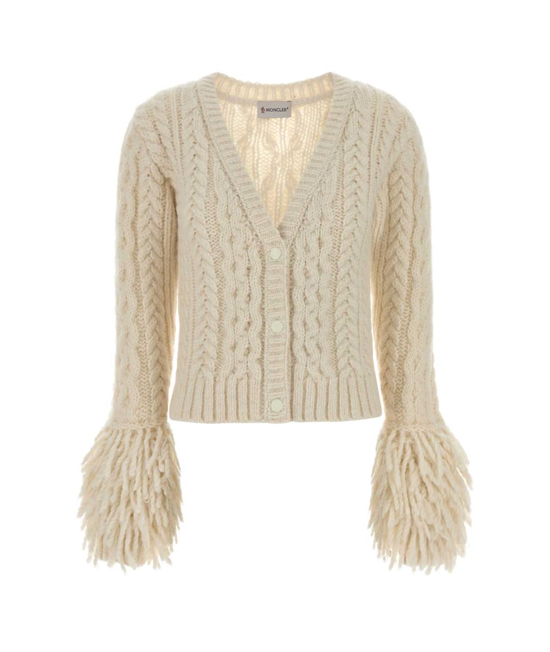 MONCLER Белый шерстяной кардиган, фото 1