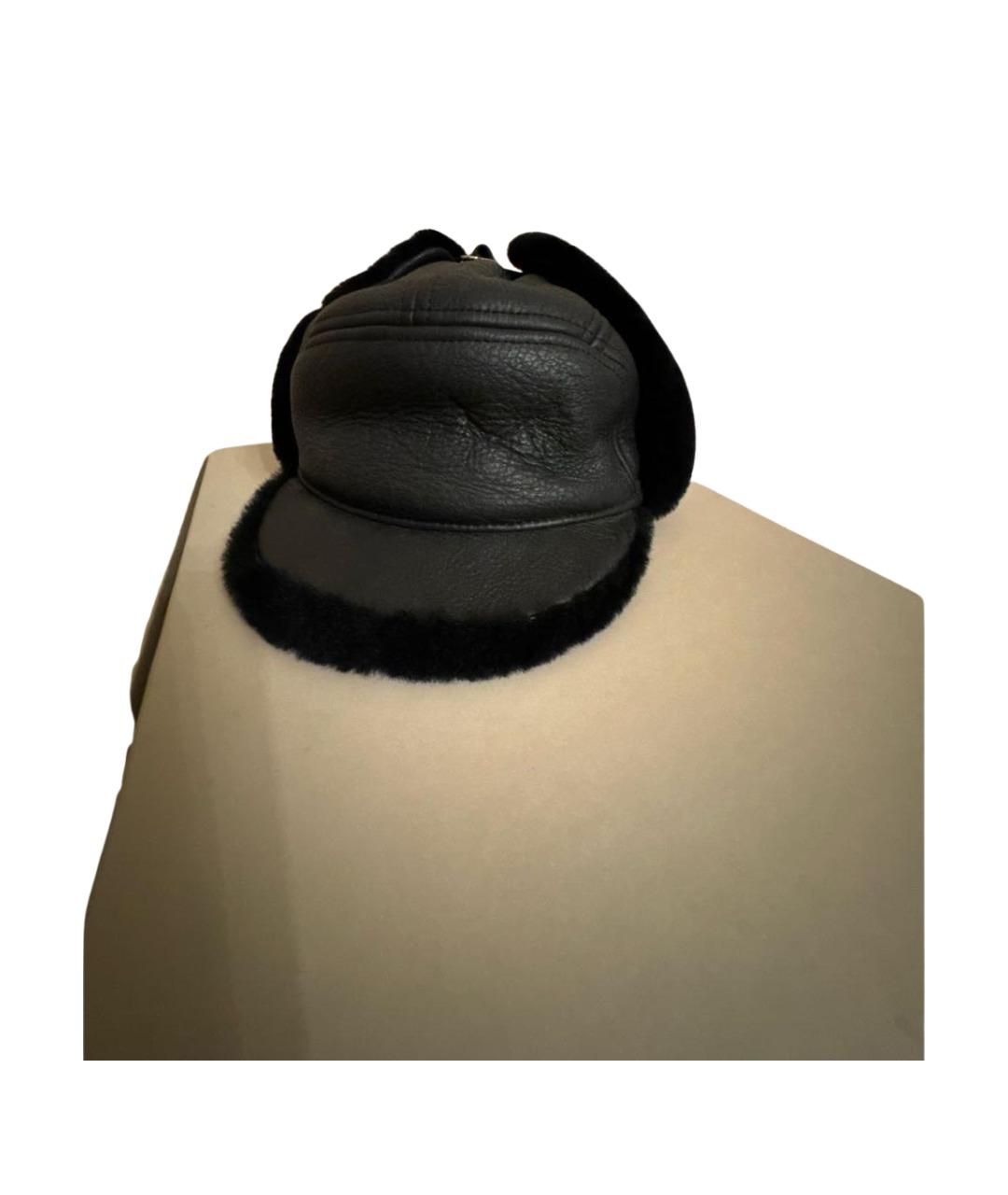 BILLIONAIRE Черная кожаная кепка/бейсболка, фото 7