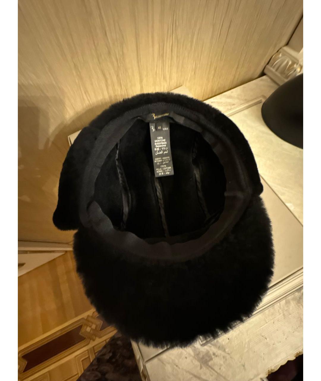 BILLIONAIRE Черная кожаная кепка/бейсболка, фото 4