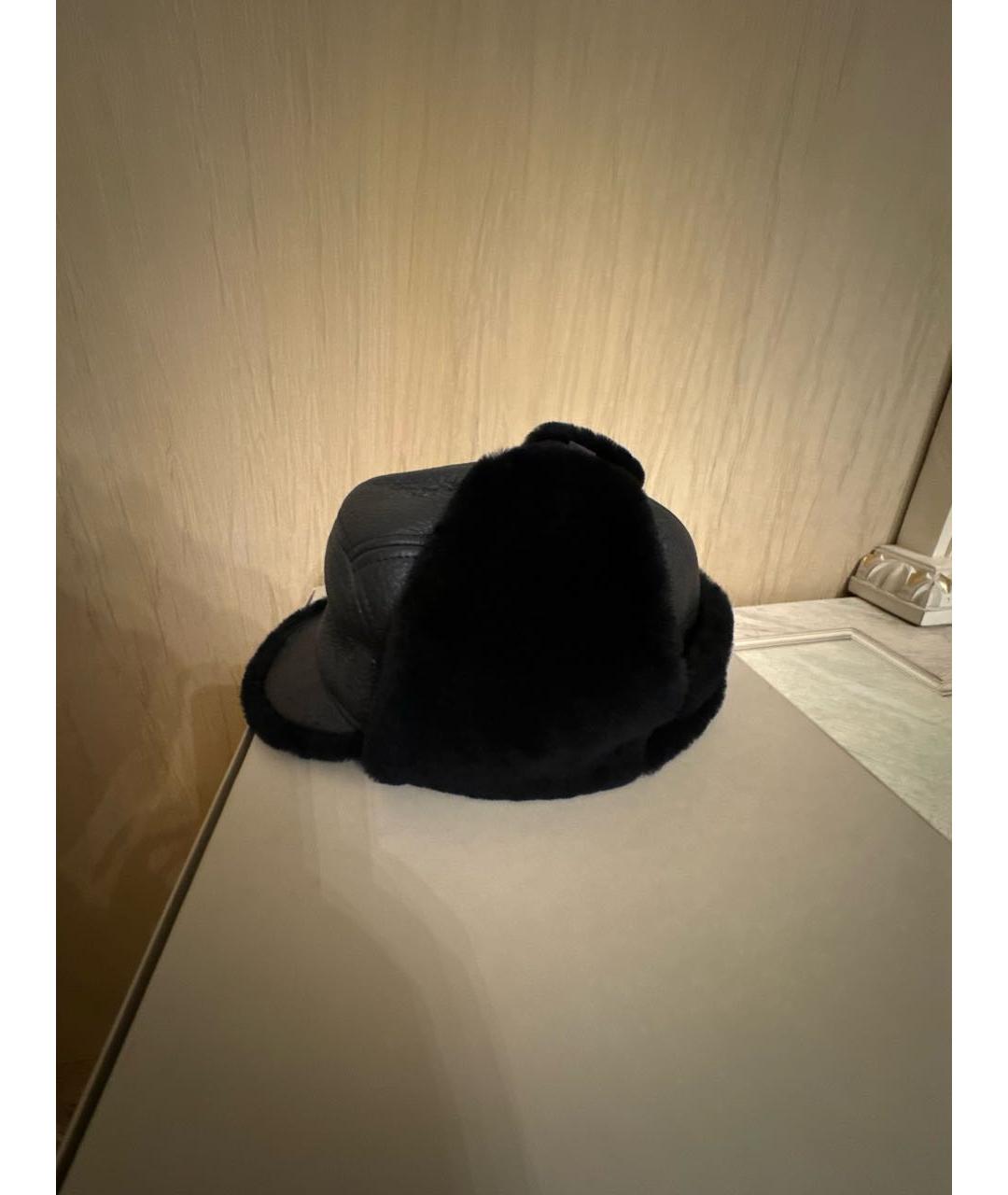 BILLIONAIRE Черная кожаная кепка/бейсболка, фото 2