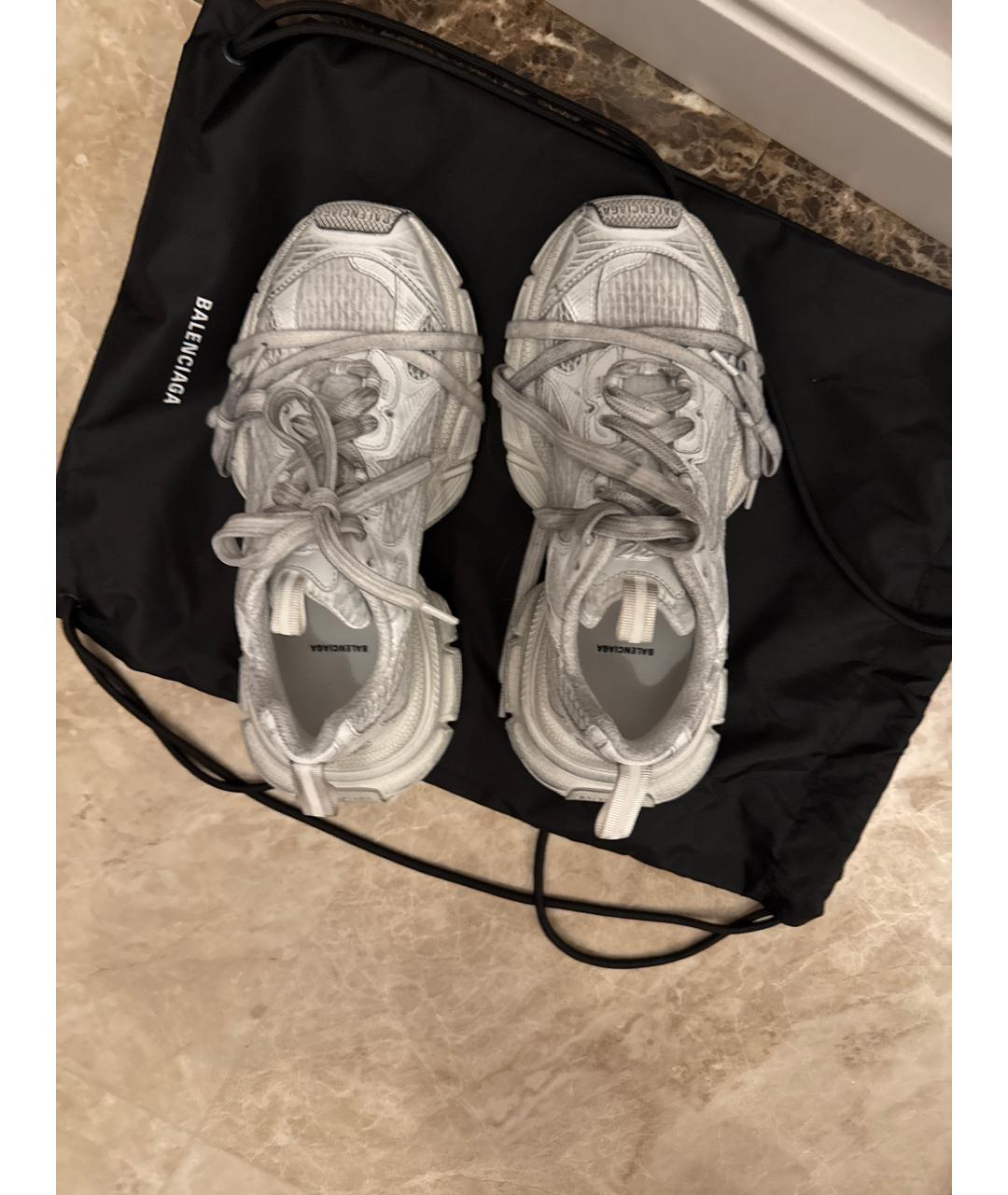 BALENCIAGA Белые текстильные кроссовки, фото 3