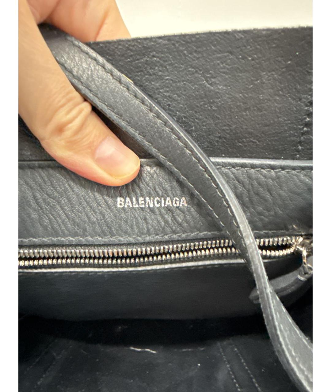 BALENCIAGA Черная кожаная сумка через плечо, фото 4