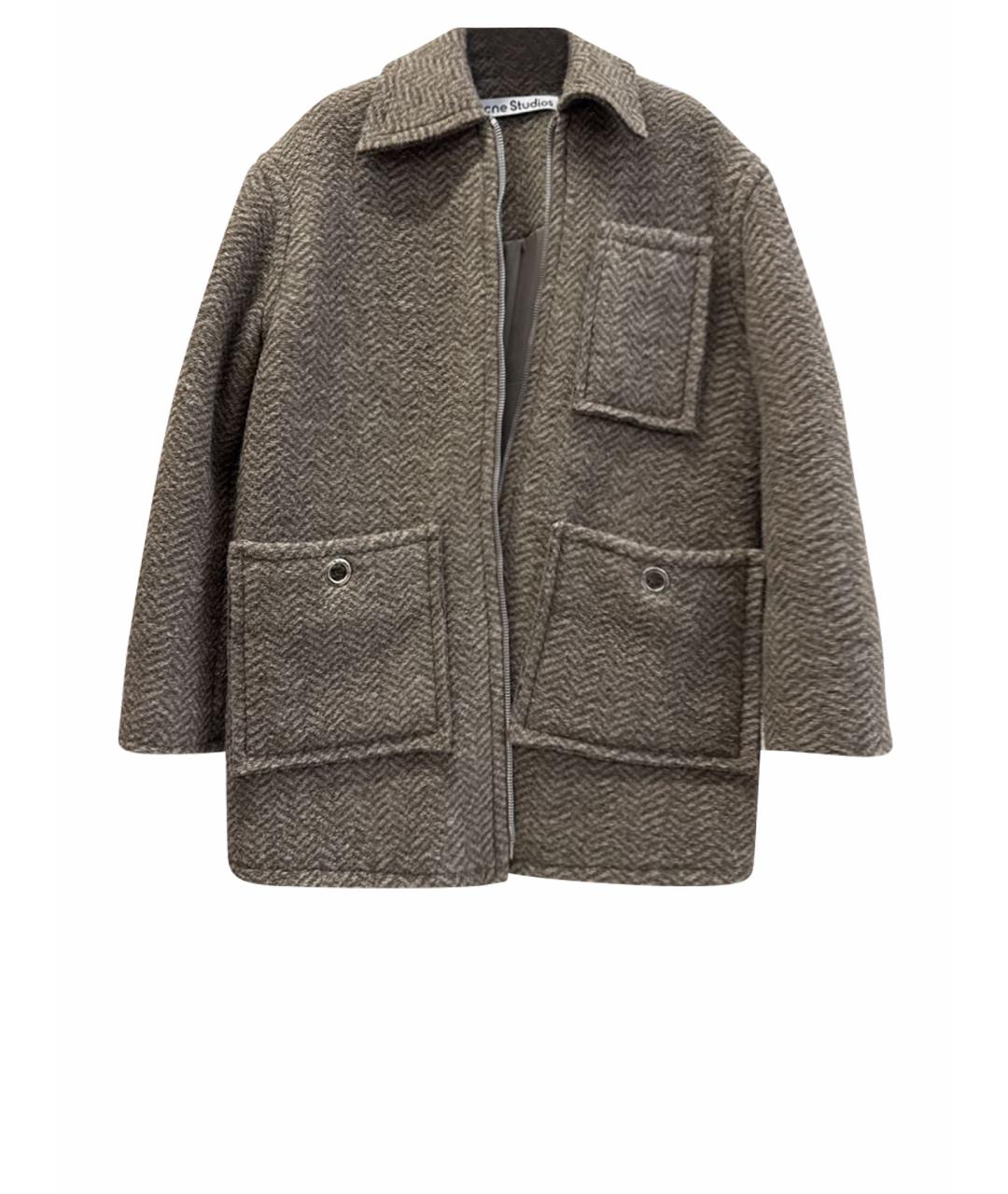 ACNE STUDIOS Коричневое шерстяное пальто, фото 1