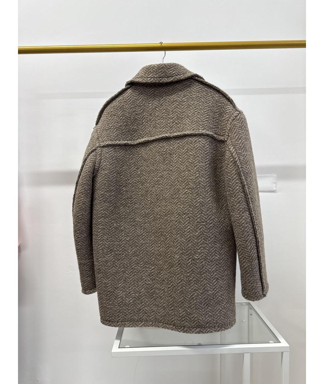 ACNE STUDIOS Коричневое шерстяное пальто, фото 2