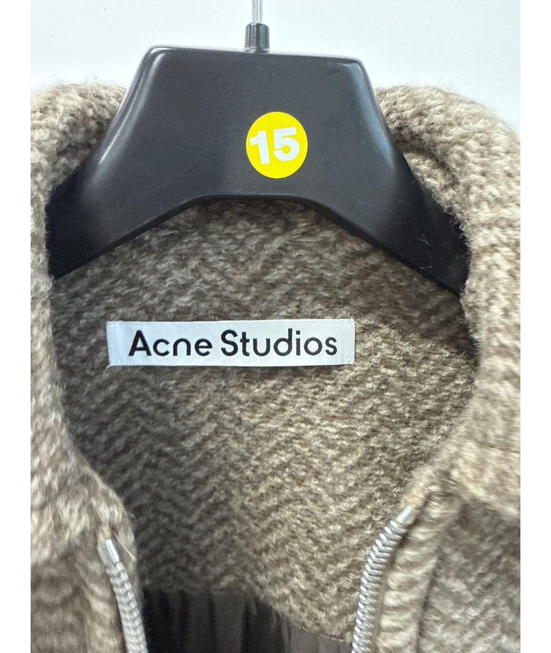 ACNE STUDIOS Коричневое шерстяное пальто, фото 3