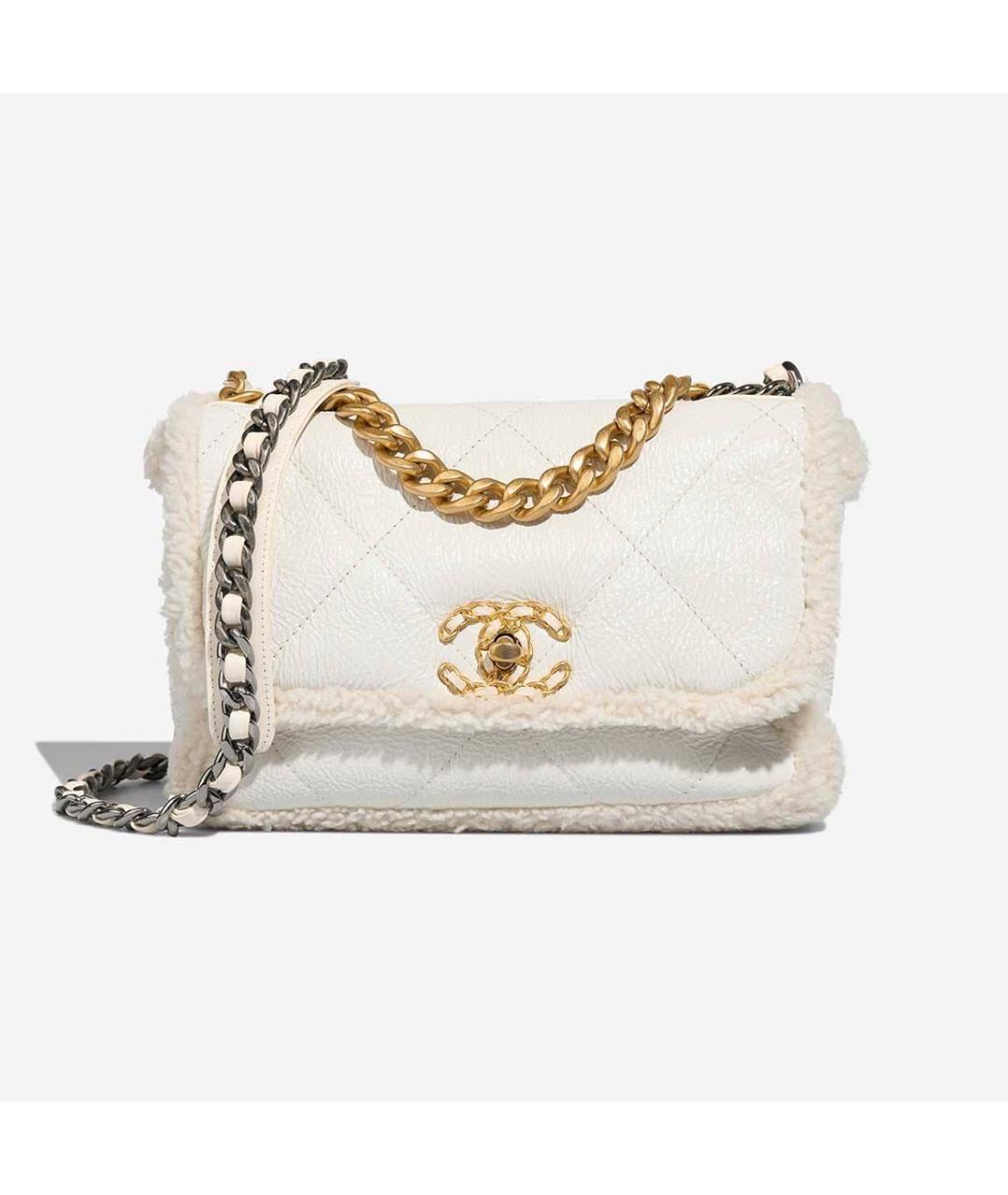 CHANEL Белая кожаная сумка через плечо, фото 2