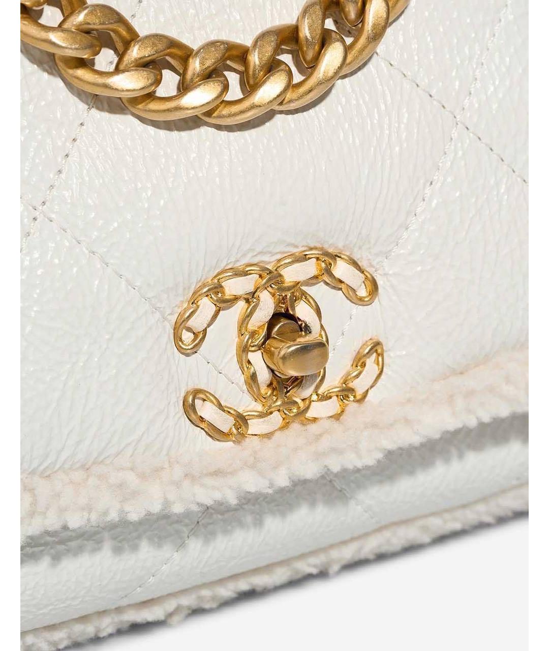 CHANEL Белая кожаная сумка через плечо, фото 6
