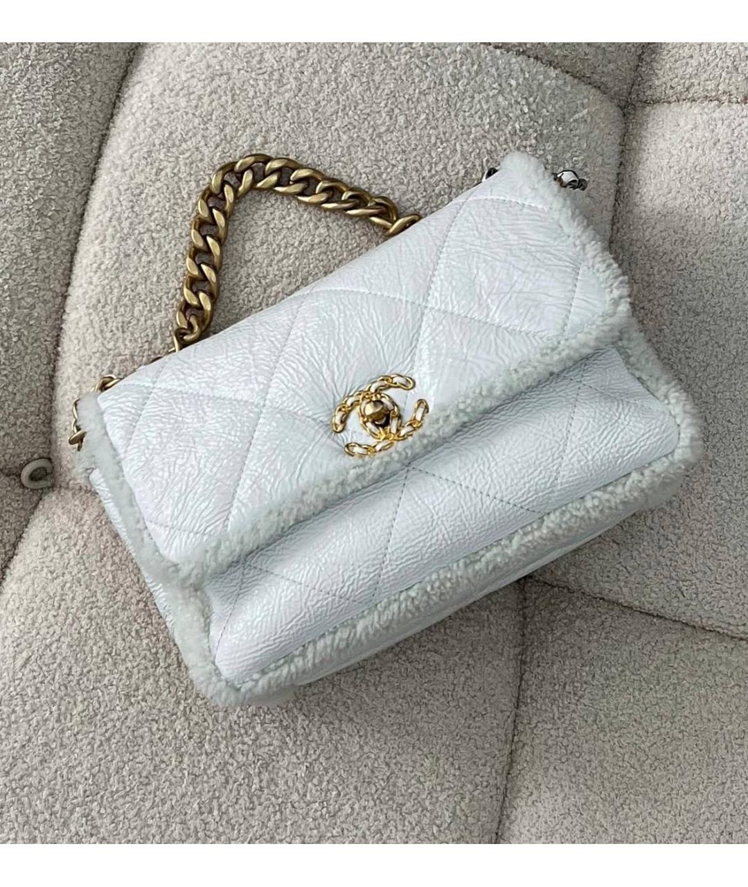 CHANEL Белая кожаная сумка через плечо, фото 3