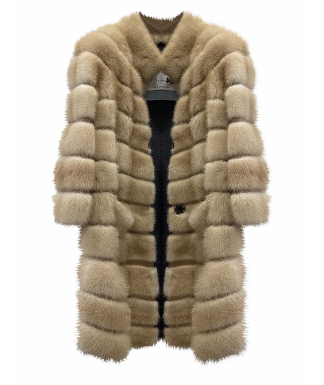 MANZONI 24 Бежевая меховая шуба, фото 1