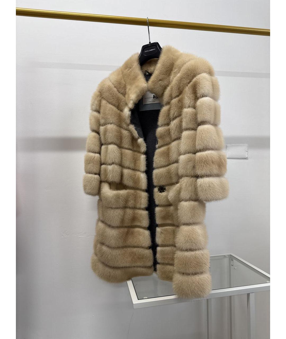 MANZONI 24 Бежевая меховая шуба, фото 6