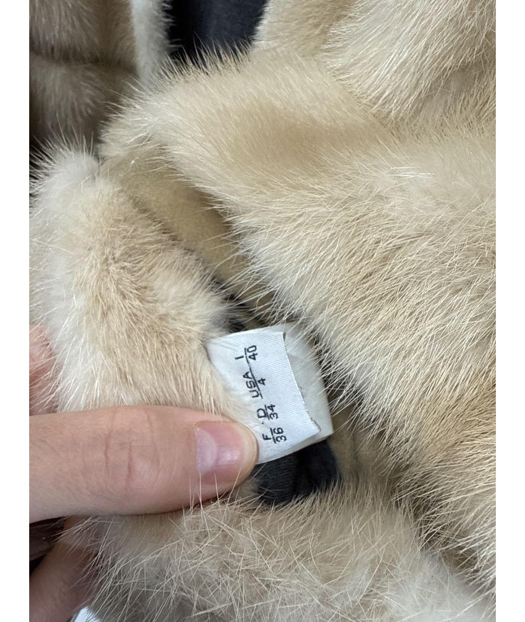 MANZONI 24 Бежевая меховая шуба, фото 4