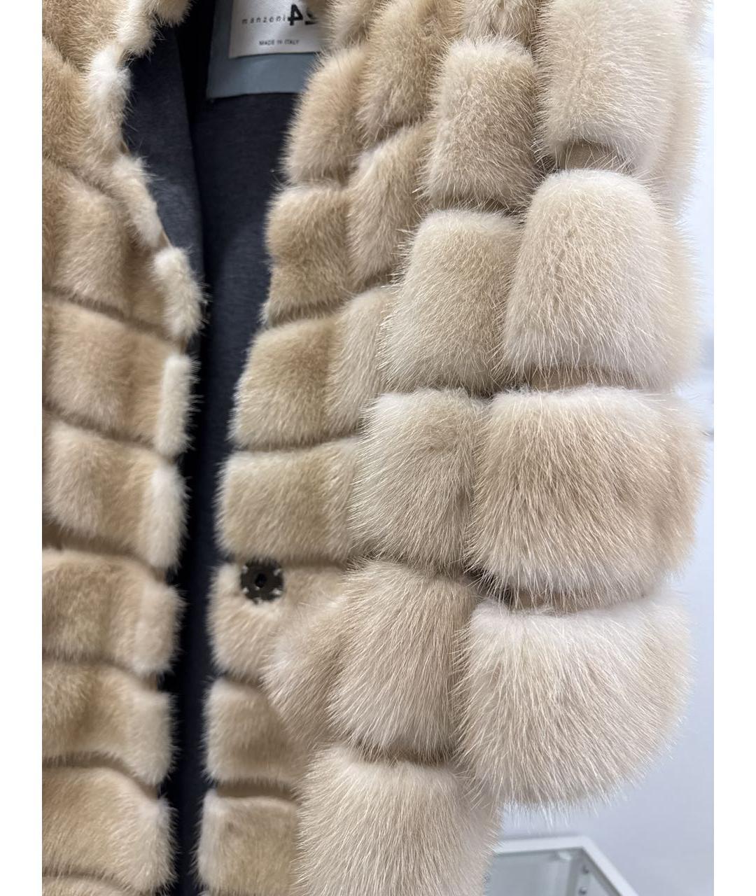 MANZONI 24 Бежевая меховая шуба, фото 5