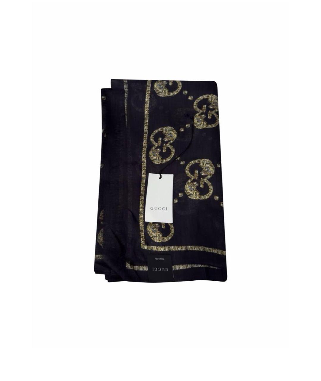 GUCCI Черный шарф, фото 7