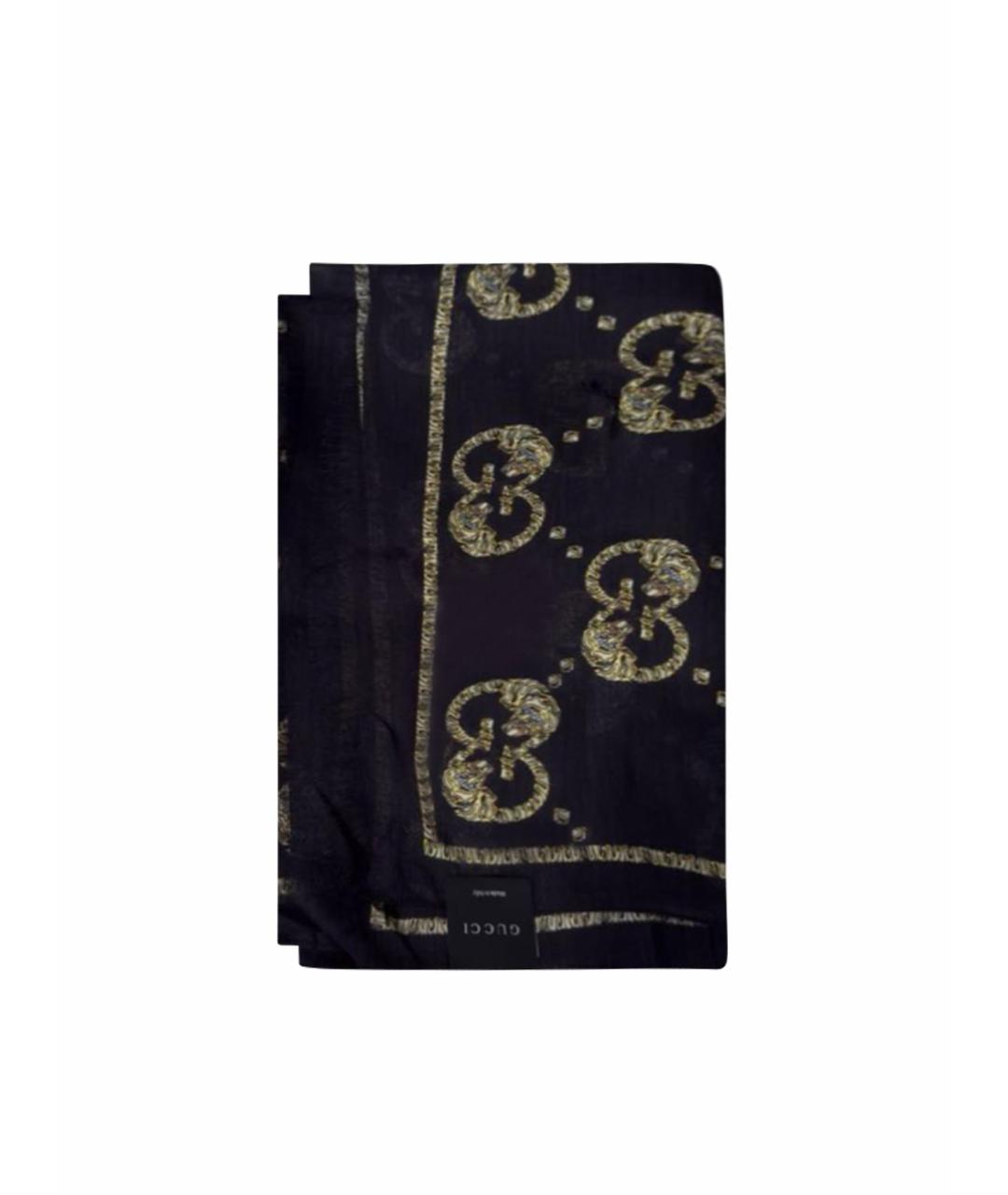 GUCCI Черный шарф, фото 1