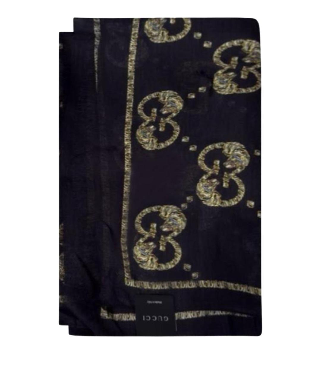 GUCCI Черный шарф, фото 1