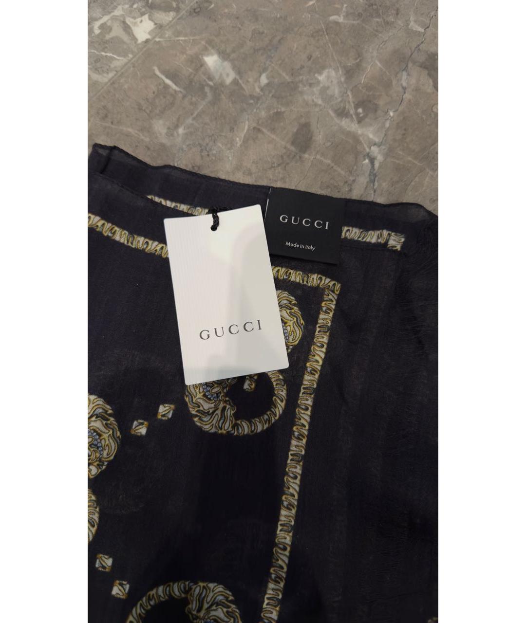 GUCCI Черный шарф, фото 4