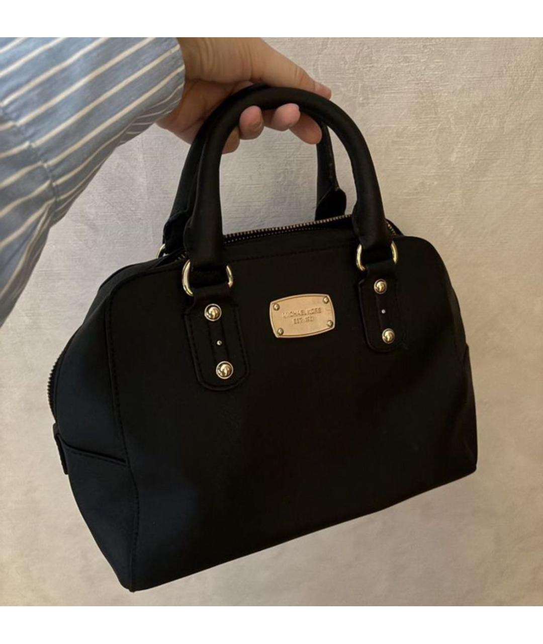 MICHAEL KORS Черная кожаная сумка с короткими ручками, фото 2