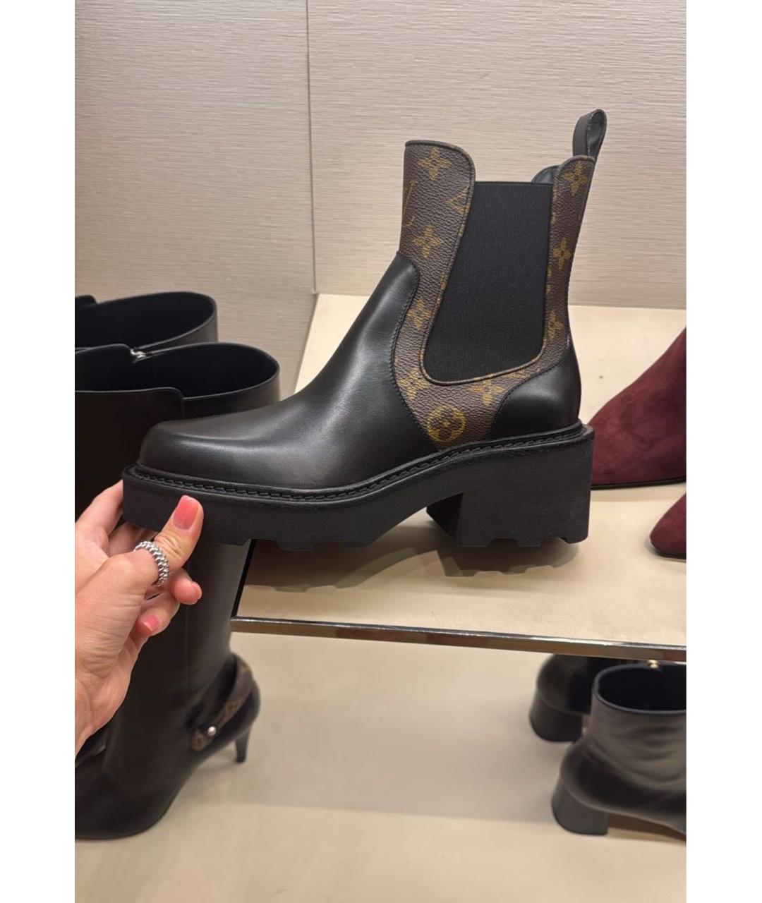 LOUIS VUITTON Черные кожаные ботинки, фото 7