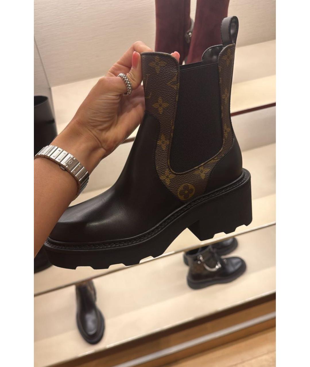 LOUIS VUITTON Черные кожаные ботинки, фото 8