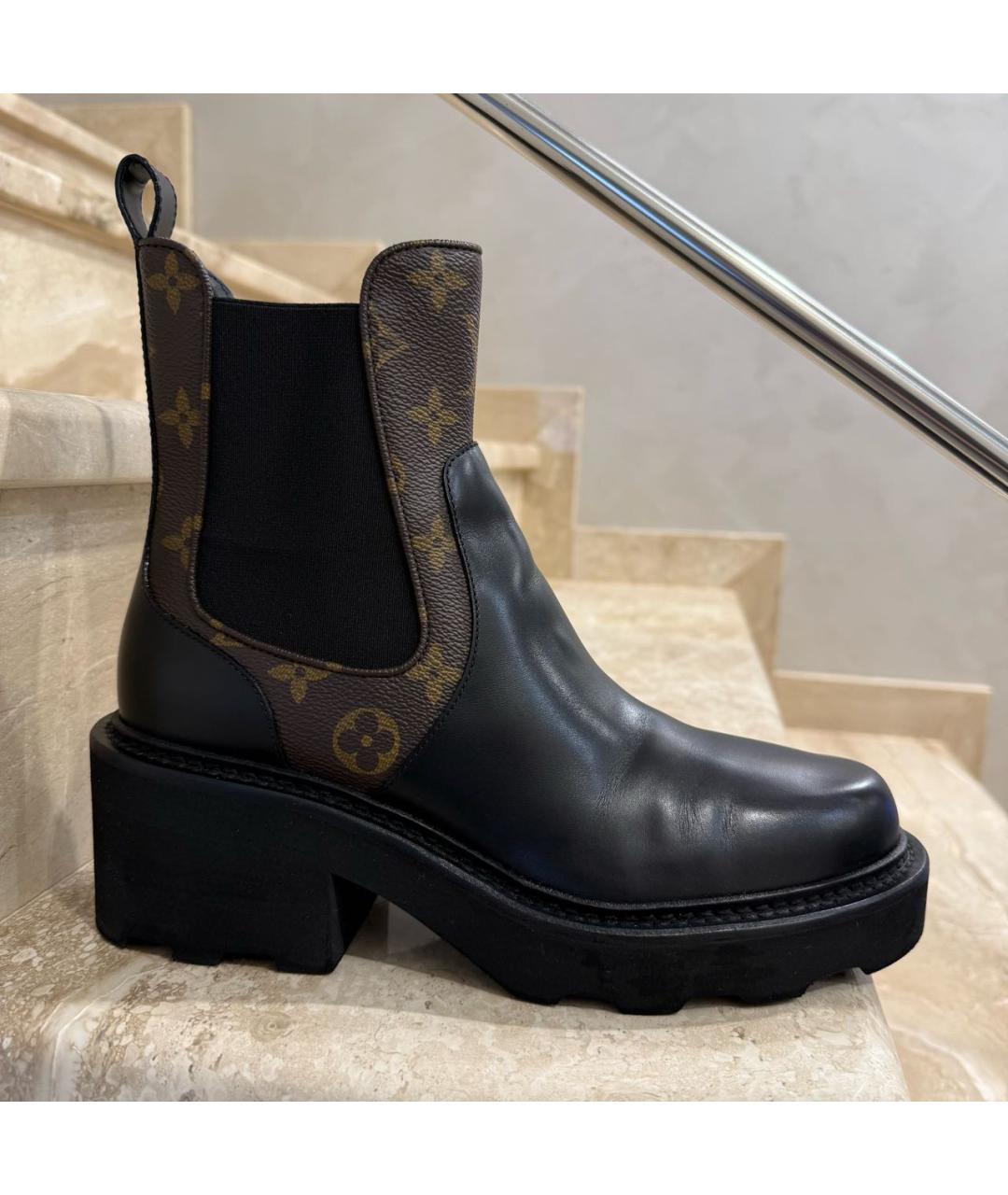 LOUIS VUITTON Черные кожаные ботинки, фото 9