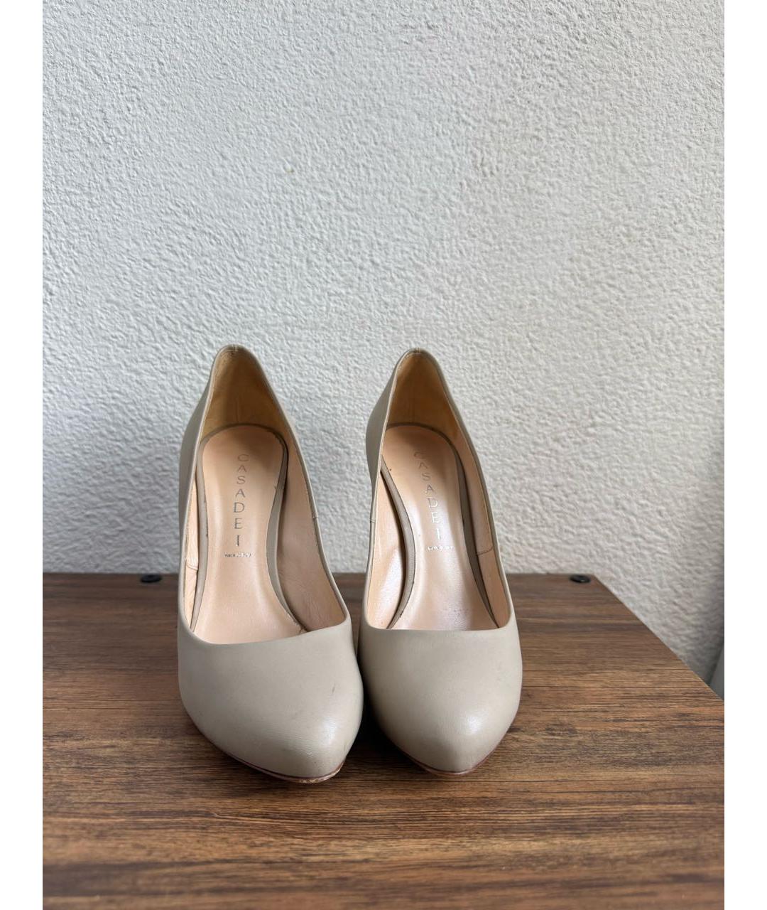 CASADEI Бежевые кожаные туфли, фото 2