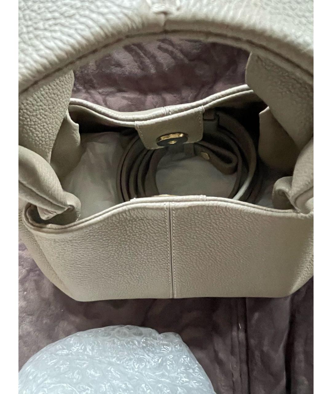 POLENE Бежевая кожаная сумка через плечо, фото 7