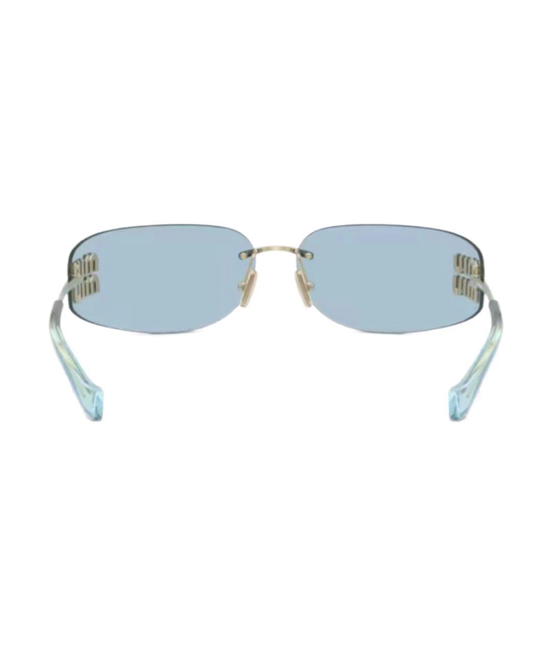 MIU MIU Голубые металлические солнцезащитные очки, фото 3