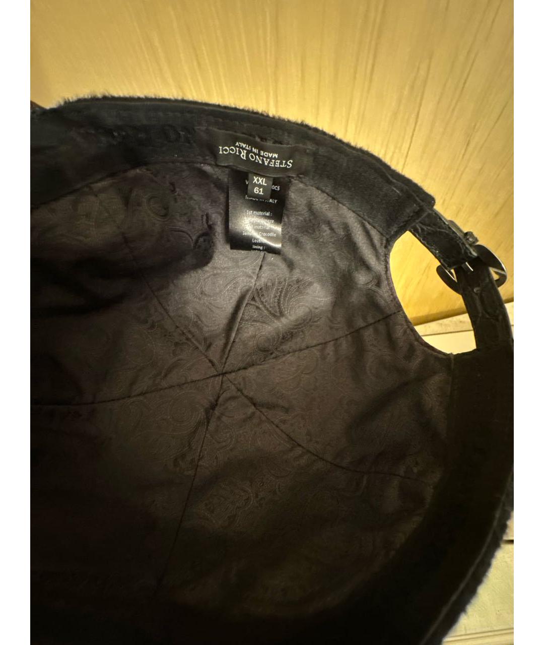 STEFANO RICCI Черная кашемировая кепка/бейсболка, фото 4