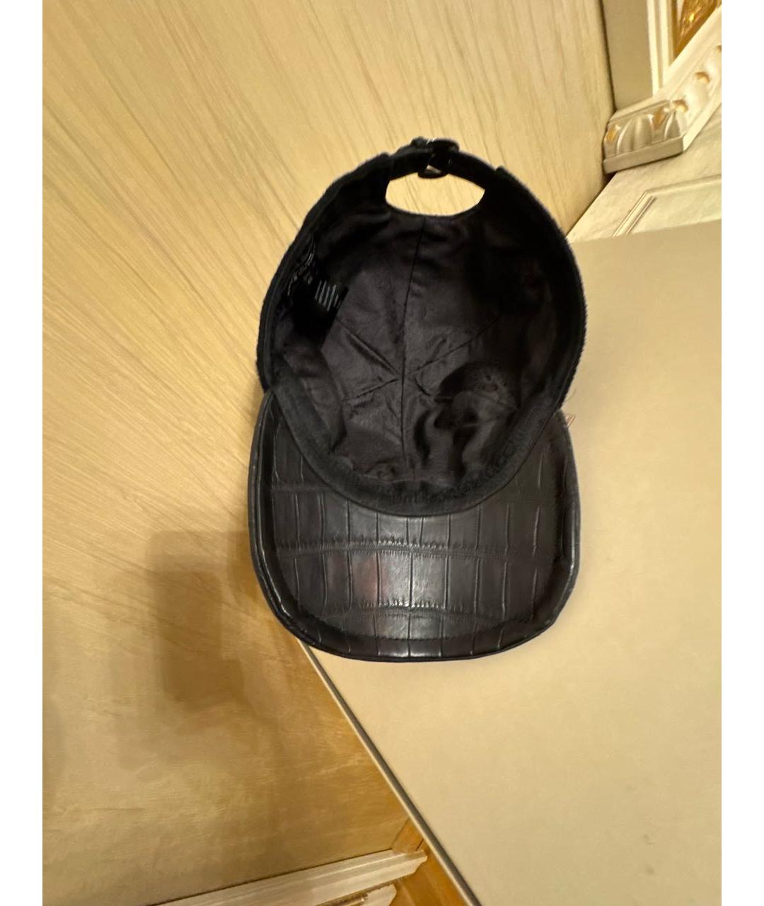 STEFANO RICCI Черная кашемировая кепка/бейсболка, фото 5