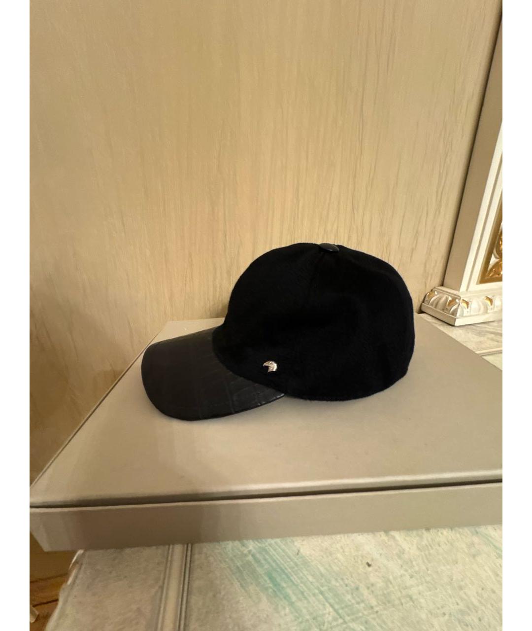 STEFANO RICCI Черная кашемировая кепка/бейсболка, фото 6