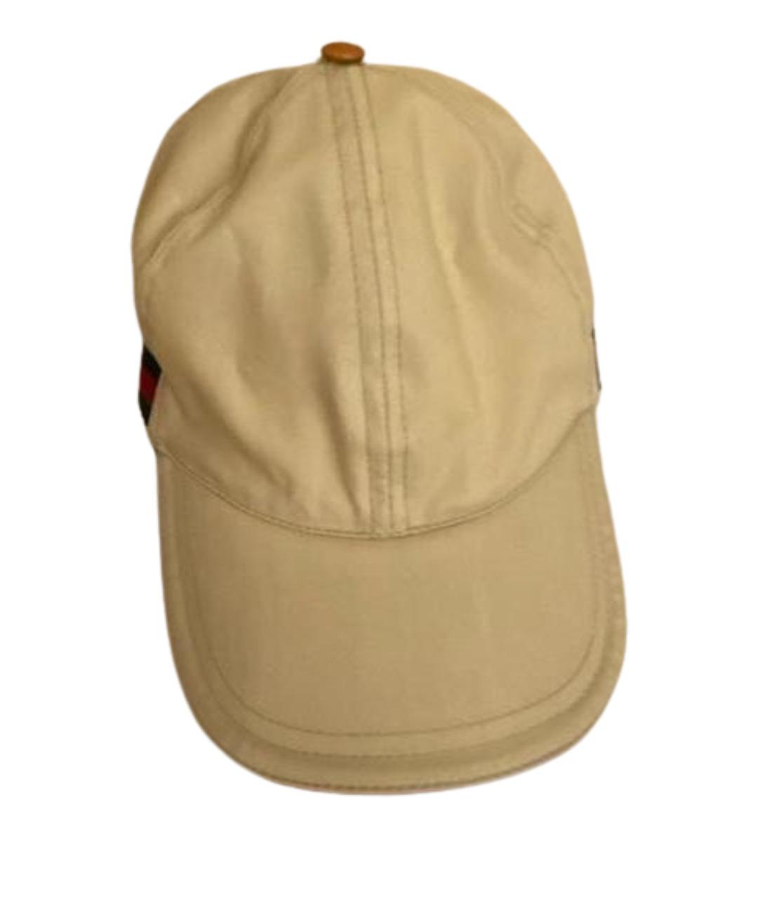 GUCCI Бежевая хлопковая кепка/бейсболка, фото 1