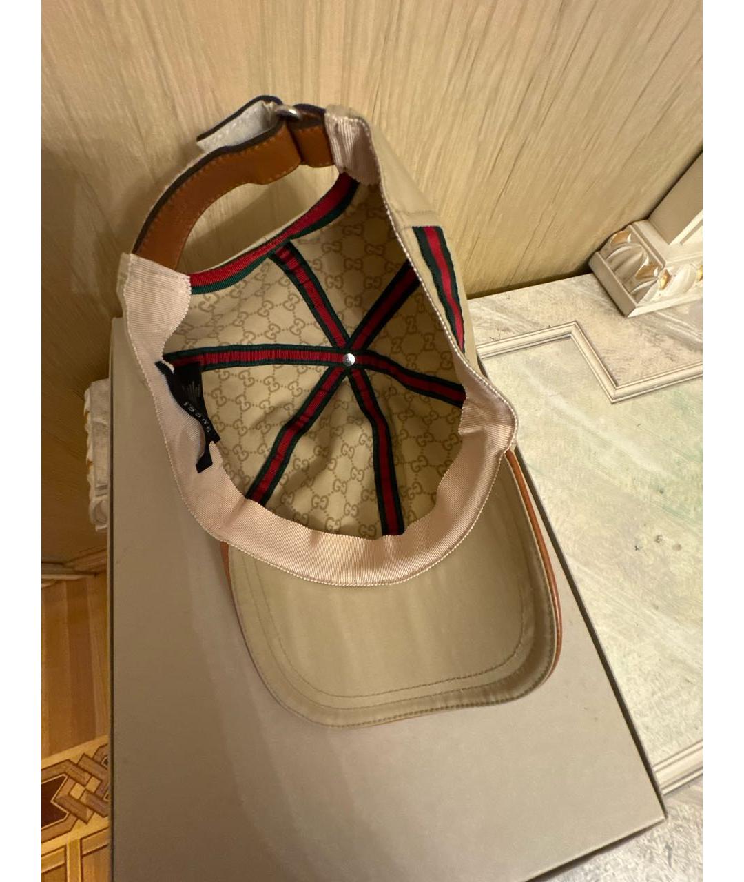 GUCCI Бежевая хлопковая кепка/бейсболка, фото 3